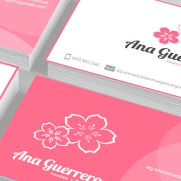 Diseño Logo y tarjetas de visita Ana Guerrero, Asesora de belleza